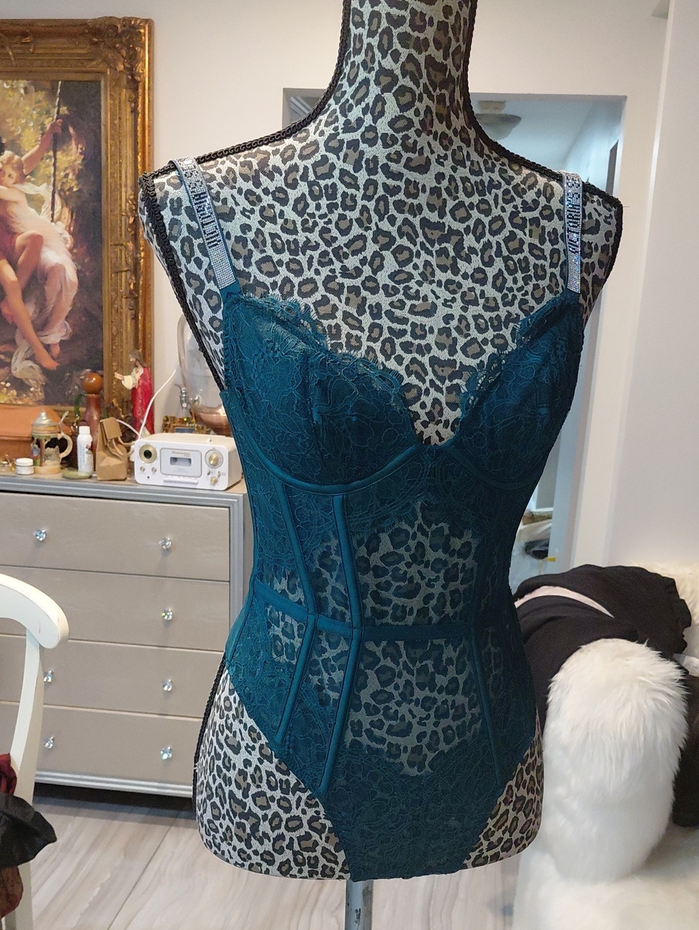Victoria's Secret Teal Lace Underwire Bodysuit